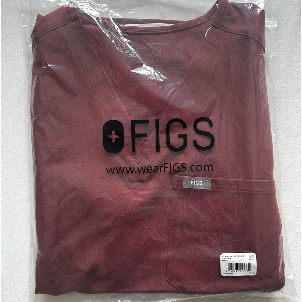Dark Cherry Figs scrub top